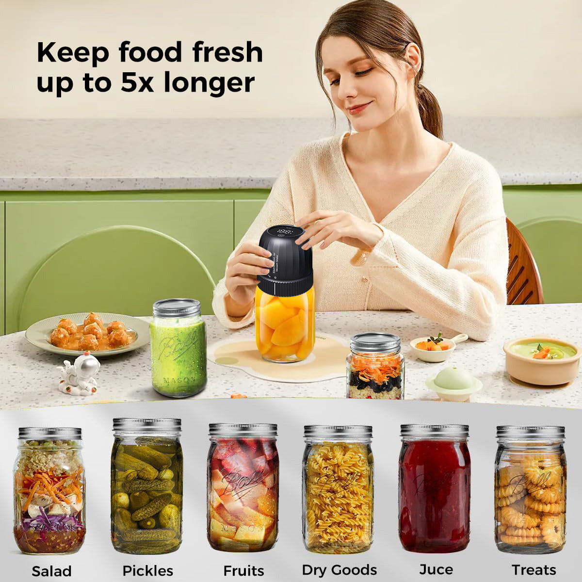 Electric Mason Jar Vacuum Sealer Kit